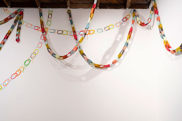 lisa solomon - awaseru installation- crochet links at Walter Maciel Gallery