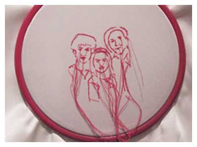 lisa solomon art - wallet size me portrait embroidery