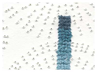 lisa solomon art - ten {anniversary}- cross stitch drawing blue