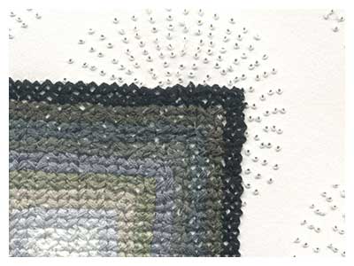 lisa solomon art - ten {anniversary}- cross stitch drawing gray