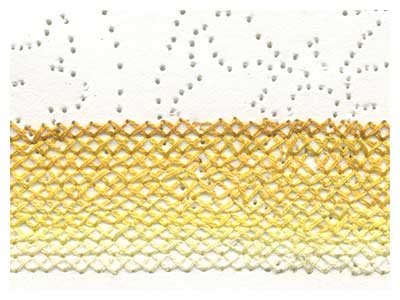 lisa solomon art - ten {anniversary}- cross stitch drawing yellow